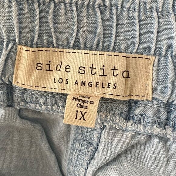 Side Stitch Tencera Pull-On Wide Leg Crop Pants with Pockets Light Blue, Size 1X - Picture 6 of 7